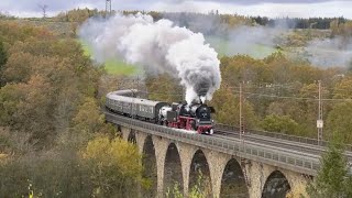 Langer Dampfsonderzug auf Rampenfahrt [upl. by Thurstan]