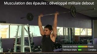 Développé militaire à la barre debout  Muscler les épaules  French Press par Allmusculation [upl. by Chandra]