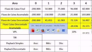 Calculando o VPL TIR e Paybacks  Exemplo Completo [upl. by Airehs694]