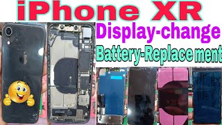 Iphone xr battery replacementdisplay change [upl. by Noyad]