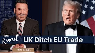 Hilarious Jimmy Kimmel Roasts Trump Aides Push for UKUS Trade Over EU [upl. by Redep]