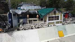 Homeless man builds entire home along Arroyo Seco next to 110 Freeway [upl. by Maya]