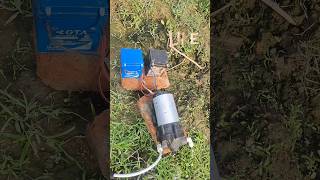 24 volt wala Chhota DC water pump Ka Pani Aur battery se chalaya  science tech zone shorts [upl. by Aurore]