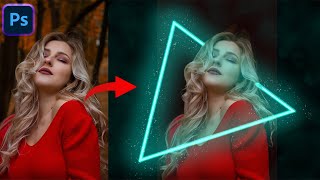 Neon Light Effect Photoshop । Triangle Glow Effect [upl. by Eornom597]