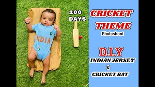 Baby Photoshoot at Home  CRICKET THEME 100 DAYS [upl. by Silvers401]