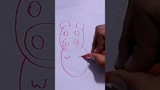 one circle ⭕ pig treanding subscribe drawing pig [upl. by Eelrebma]