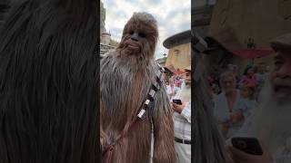 Talking to Chewbacca in his language quotRRAAHHGGHquot  Galaxys Edge in Disney World Hollywood Studios [upl. by Paulina701]