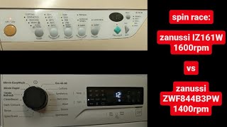 spin race 7  zanussi 1600rpm vs zanussi 1400rpm  old vs new [upl. by Naloj536]