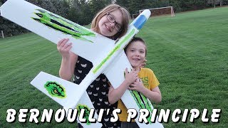 HOMESCHOOL DAYS BERNOULLIS PRINCIPLE with a STYROFOAM AIRPLANE GLIDER Day 1439  ActOutGames [upl. by Ised37]