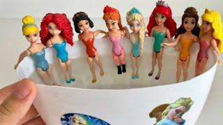 Satisfying Video I How to make Glossy Lolipops in to Rainbow Pool with Disney Princess Cutting ASMR [upl. by Rennold]