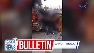 8 patay sa salpukan ng van at truck sa Sariaya Quezon  GMA Integrated News Bulletin [upl. by Aziaf]