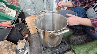 making hardwood ash lye for firemaking [upl. by Einaoj808]