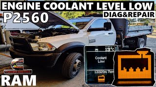 Dodge Ram P2560 Engine Coolant Level Low  Diag amp Repair  Ram 2500 3500 5500 67L CUMMINS [upl. by Audley]