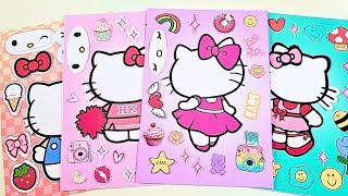 Decorate with Sticker Book HELLO KITTY  DIY Paper [upl. by Alih382]