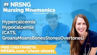 Hypocalcemia CATS GroansMoansBonesStonesOvertones Nursing Mnemonics Nursing School Study Tips [upl. by Assirt]