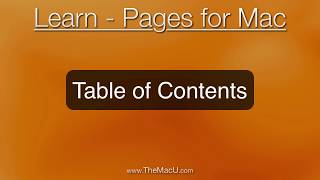 How to quickly build a Table of Contents in Pages for Mac [upl. by Mochun]