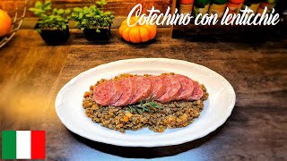 Cotechino con lenticchie  Pork sausage with lentils  Cotechino carnat de porc cu linte [upl. by Bullock]