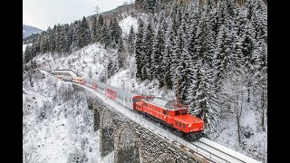 The Tauernbahn  2017 December  Vonatok a tauerni hágón ÖBB TXL Locomotion CargoServ [upl. by Ludba42]