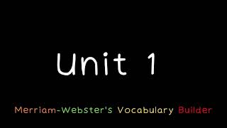 MerriamWebsters Vocabulary Builder audiobook  Unit 1 [upl. by Alsi]