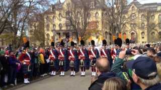 HD  Notre Dame Marching Band Step Off March to the Stadium  Fight Song HD Version [upl. by Jerald]