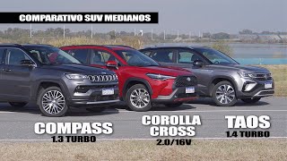 Comparativo SUV Jeep Compass  Toyota Corolla Cross  VW Taos  Matías Antico  TN Autos [upl. by Amsirhc]