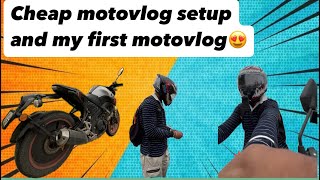 Cheap budget motovlog setup and my first motovlog with my bike MT 15😍 [upl. by Lonnard]