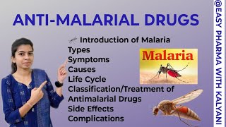 MALARIAANTIMALARIAL DRUGSINTRODUCTIONSYMPTOMSCAUSESLIFE CYCLECLASSIFICATIONADRCOMPLI [upl. by Oca]