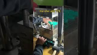 Add TPE for handler by Vertical injection molding machine [upl. by Ialocin149]