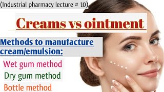 Creams l methods to manufacture the creams emulsion l cream vs ointment l learn with aroosa waheed [upl. by Anbul]