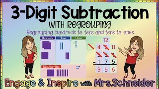 3 Digit Subtraction WITH Regrouping Hundreds to tens and tens to ones [upl. by Aihsyt182]