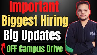 Biggest Hiring  OFF Campus Drive  2023 Batch  2024 Batch Hiring  Latest Hirings  Fresher [upl. by Karlyn]