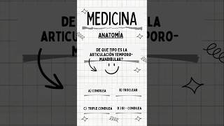 De qué tipo es la ARTICULACIÓN TEMPORO  MAXILAR adivinanza anatomiafacil anatomia clase quiz [upl. by Fellner]