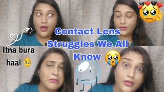 Contact Lens Struggles We All Know And How to Fix Em😂Wearing Contact Lenses 🤯 winis vlog ✨ [upl. by Auqinom]