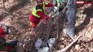 Seilkran Schulungsfilm Teil 9 Tragseil spannen und Laufwagen einhängen [upl. by Lema]