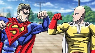 Saitama VS Superman  fan Animation  one punch man [upl. by Shurwood]