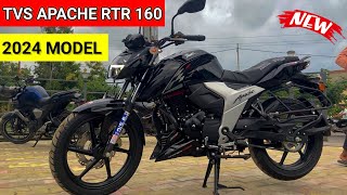 TVS Apache RTR 160 4v  New Model 2024 Detailed Review  Full Black Edition🔥 [upl. by Amelus]