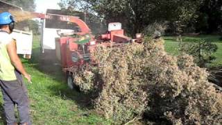 Tree chipper morbark 2400 143hp john deere TD [upl. by Anitrebla]