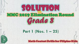 Solution to 2019 MMC Elimination Round Grade 8 Part 1 [upl. by Curzon622]