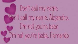 Lady Gaga  Alejandro Lyrics [upl. by Fafa]