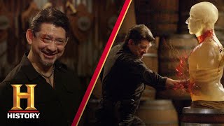 Forged in Fire Beat the Judges DAMASCUS STEEL CINQUEDEA CHALLENGE Season 1  History [upl. by Blakelee]