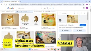 Digital asset investment features for the CFA Level 1 exam [upl. by Kirad]