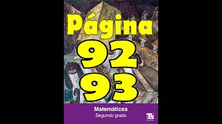 Telesecundaria mate 2do pags 92 y 93 full para todos [upl. by Nnhoj]