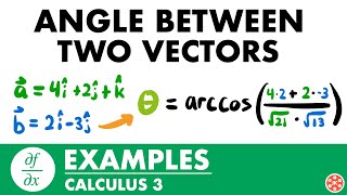 Angle Between Two Vectors Examples  Calculus 3  JK Math [upl. by Gaillard442]