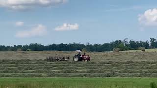 Raking Hay With V Rake [upl. by Dick]