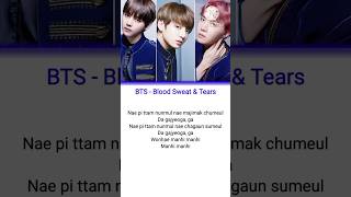 BTS  Blood sweat amp tears Lyrics bts bloodsweatandtears song trending [upl. by Reinhold595]