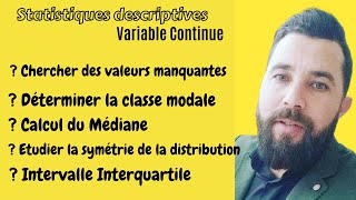 Statistiques descriptives variable continue  Exercice dexamen corrigé [upl. by Cristie]