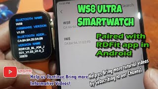 WS8 Ultra Smartwatch Paired with RDFit app in Android [upl. by Darrelle969]