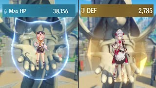 Diona Shield vs Noelle Shield Strength Comparison  Genshin Impact [upl. by Okiram]