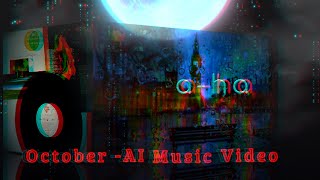 Aha  October  AI Music Video Vinyl [upl. by Ardnazil741]