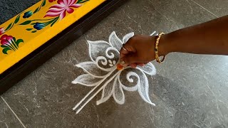 Easy border rangoli designs for festivals  Friday rangoli  Lakshmi puja rangoli  Margazhi kolam [upl. by Kcoj382]